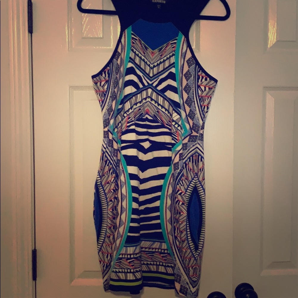 Express print scuba mini dress